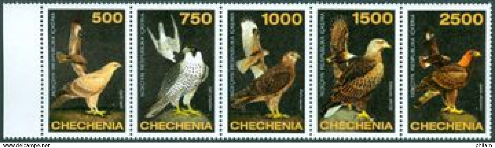 CHECHENIE 1996 - Rapaces - 5 V. - Arends & Roofvogels