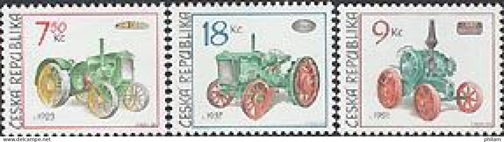 TCHEQUIE 2005 - Tracteurs Historiques - 3 V. - Unused Stamps