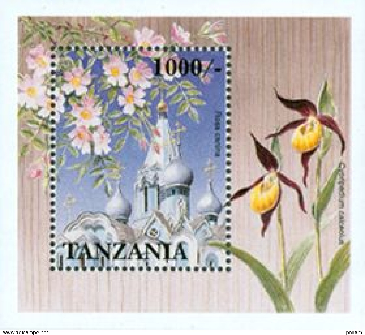 TANZANIE 1997 - Fleurs De Russie - Rosa Canina Et Orchidée - BF - Orchideen