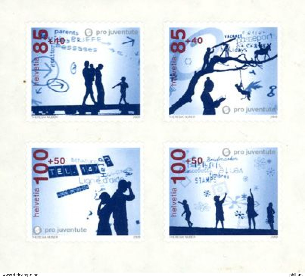 SUISSE 2009 - Pro Juventute - Prestations Immortalisées - 4 V. - Unused Stamps