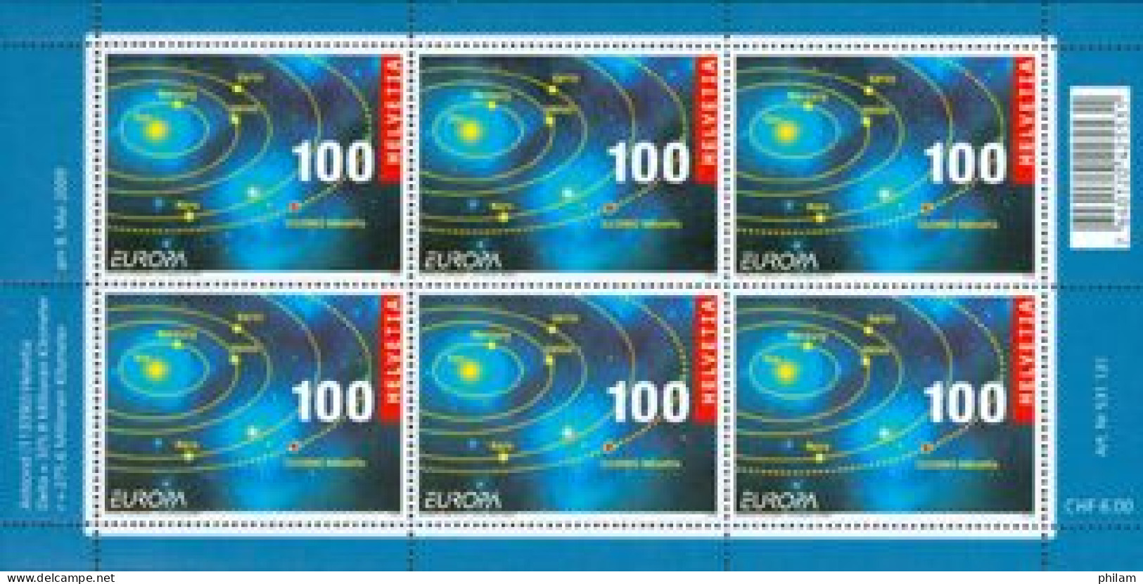 SUISSE 2009 - Europa - L'astronomie - Bloc Feuillet De 6 Timbres  - 2009