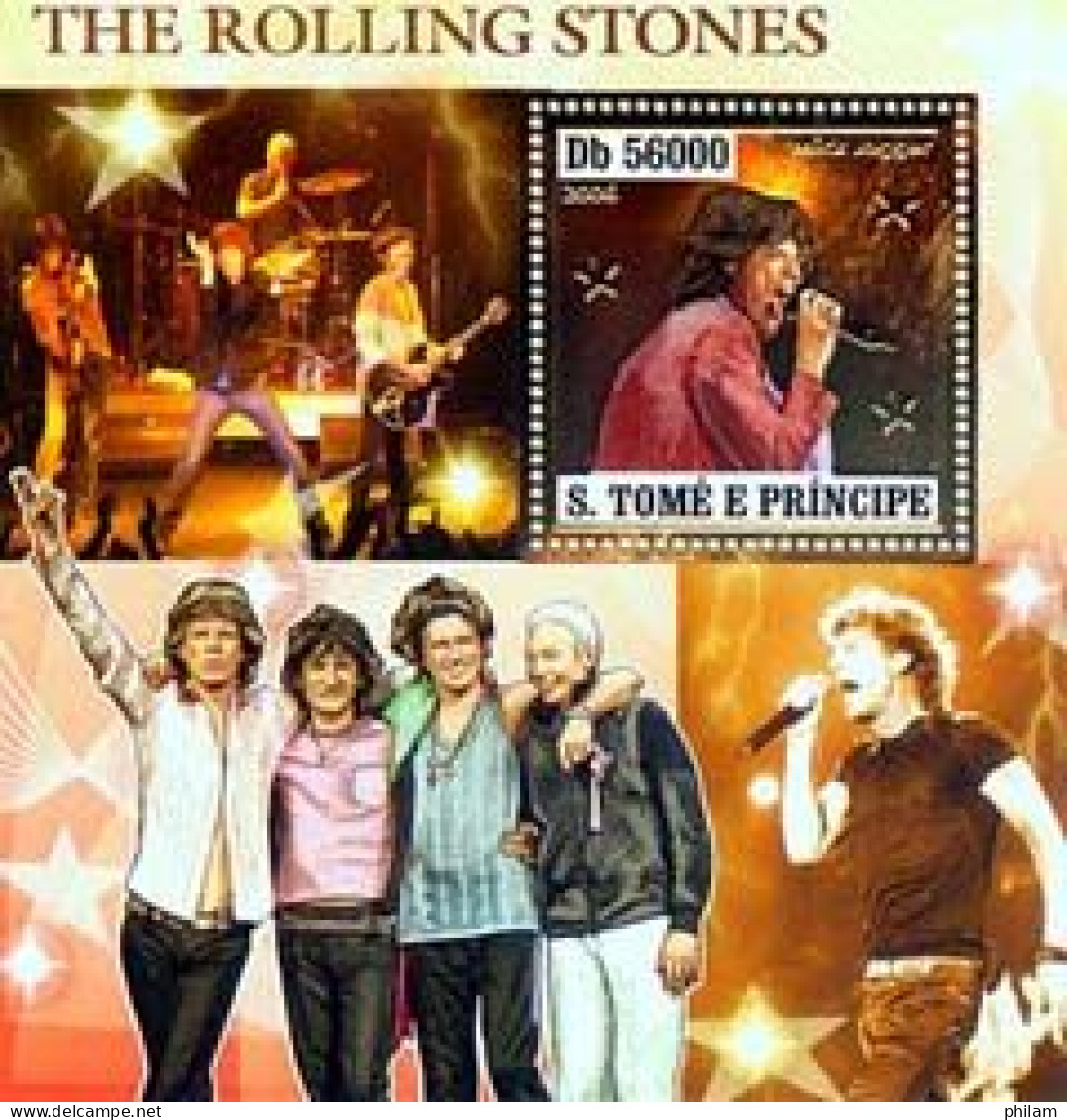 S. TOME ET PRINCIPE 2006 - The Rolling Stones - Groupe - BF Or - Chanteurs