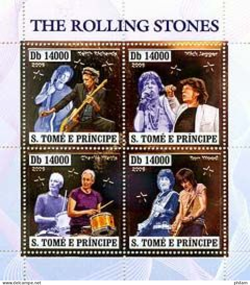 S. TOME ET PRINCIPE 2006 - The Rolling Stones - Feuillet Argent - Chanteurs