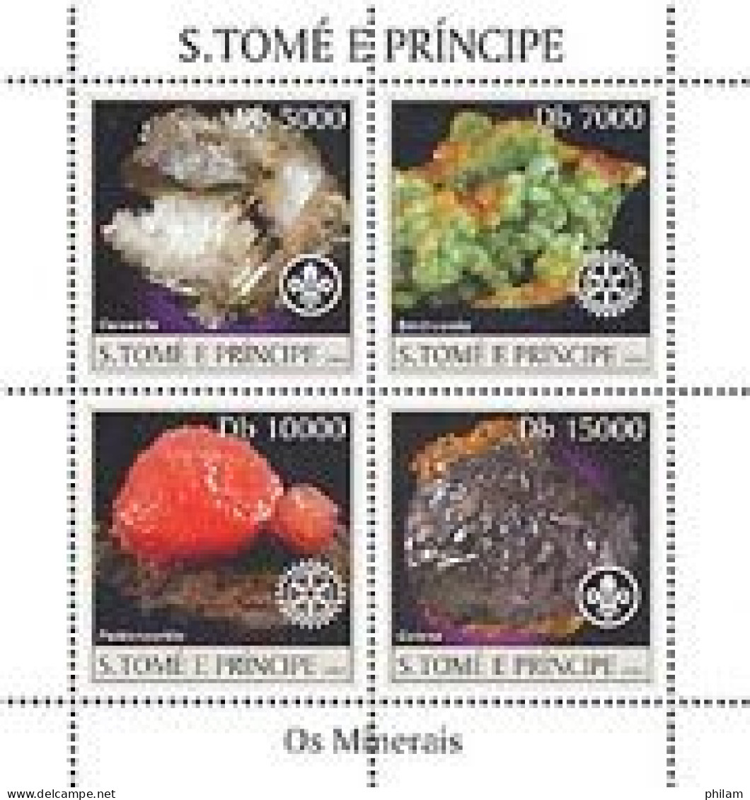 S.TOME E PRINCIPE 2004 - Minéraux - Scouts Et Rotary - 4 V. - Unused Stamps