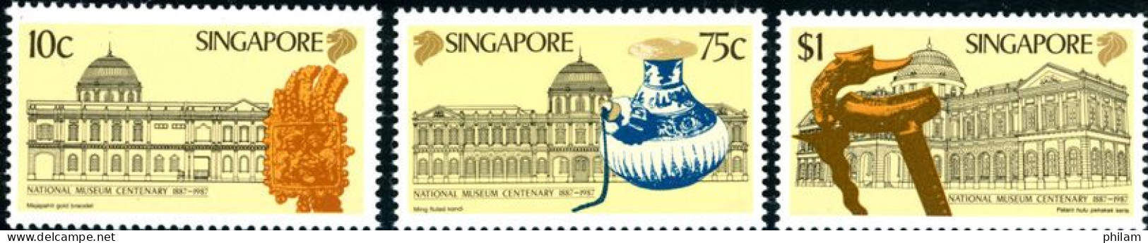 SINGAPORE 1987 - Centenaire Du Musée National - 3 V. - Singapore (1959-...)
