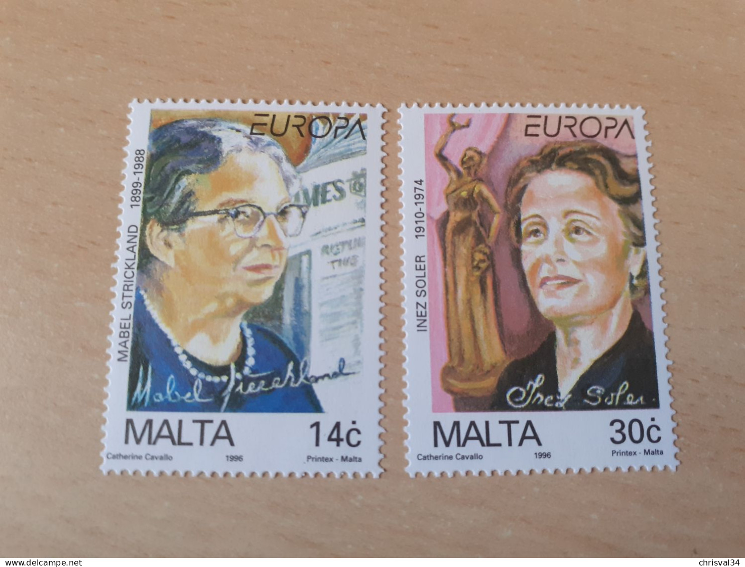 TIMBRES   MALTE    EUROPA  1996     N  958  /  959    COTE  5,00  EUROS   NEUFS  LUXE** - 1996