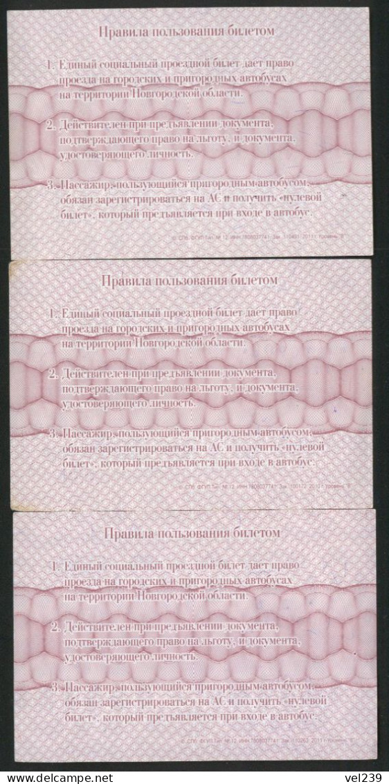 Russia. Novgorod. 2011. 12 Monthly Tickets - Europa