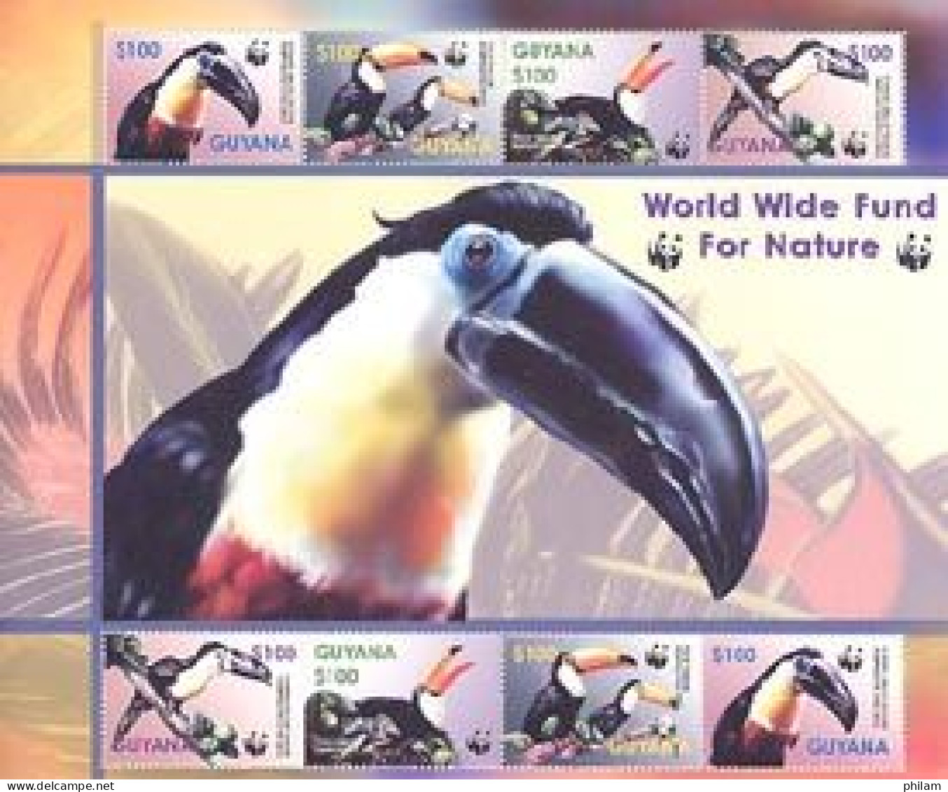 GUYANE 2003 - W.W.F. - Toucans - Bloc De 2 Séries - Papegaaien, Parkieten