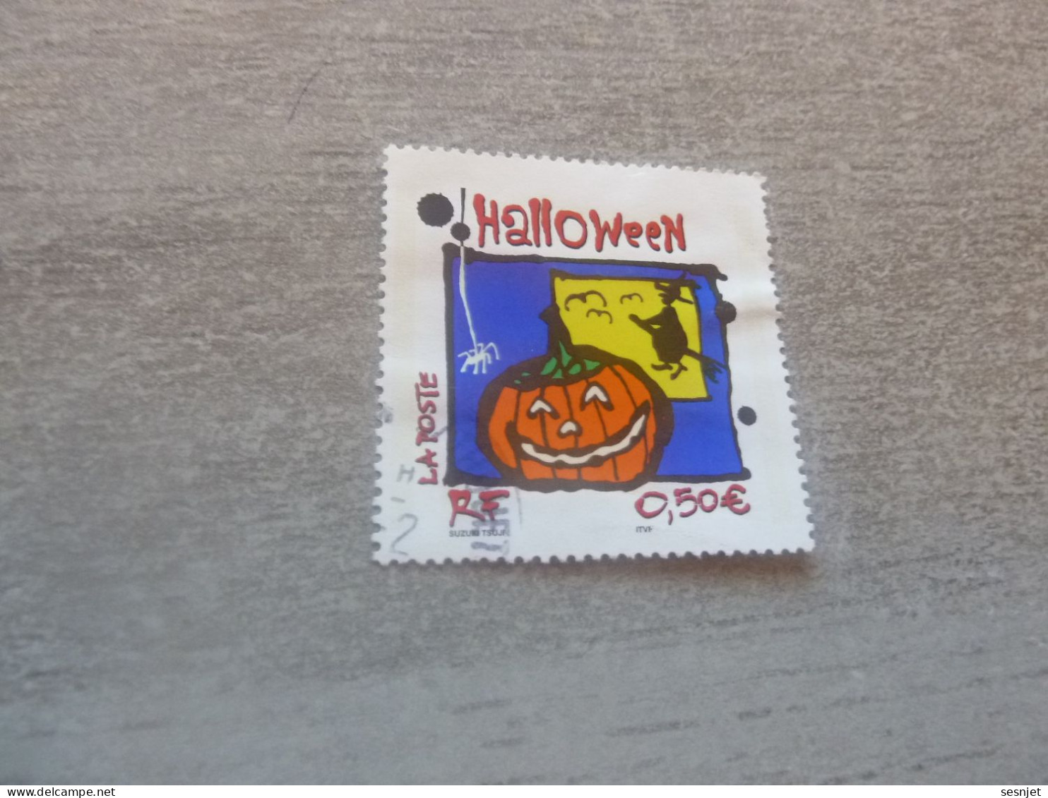 Halloween - Citrouille, Sorcière, Araignée - 0.50 € - Yt 3713 - Multicolore - Oblitéré - Année 2004 - - Gebruikt