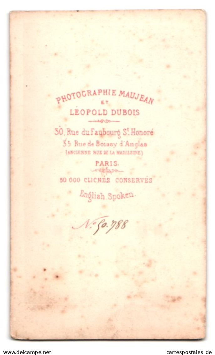 Photo Maujean & Leopold, Paris, 35 Du Faubourg St. Honore, Bürgerliche Frau Im Schlichten Kleid  - Anonyme Personen