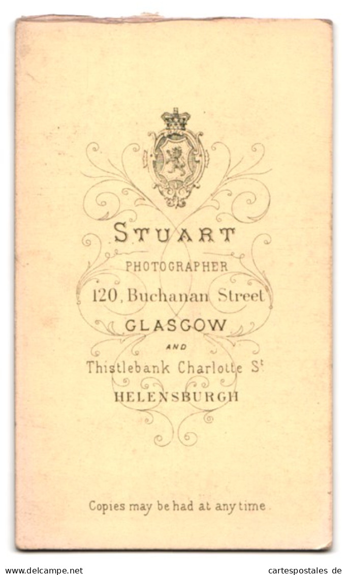 Photo Stuart, Glasgow, Buchanan Street 120, Herr Mit Scheitel Und Schnauzbart  - Personas Anónimos