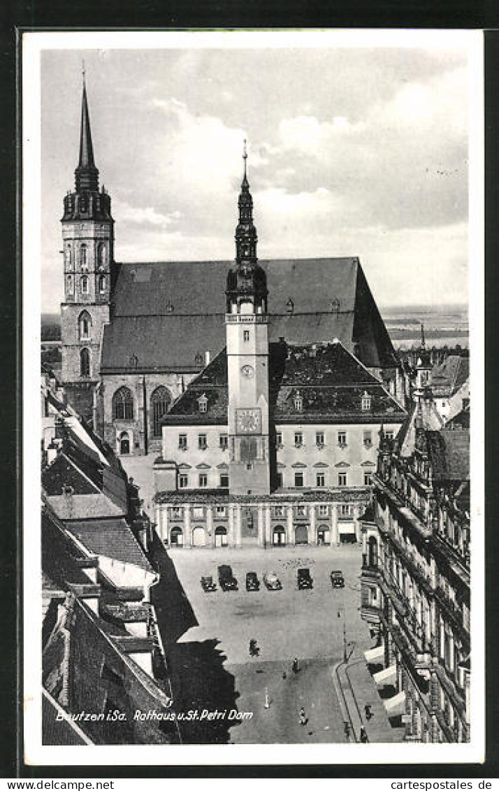 AK Bautzen / Sachsen, Rathaus Mit St. Petri-Dom  - Bautzen