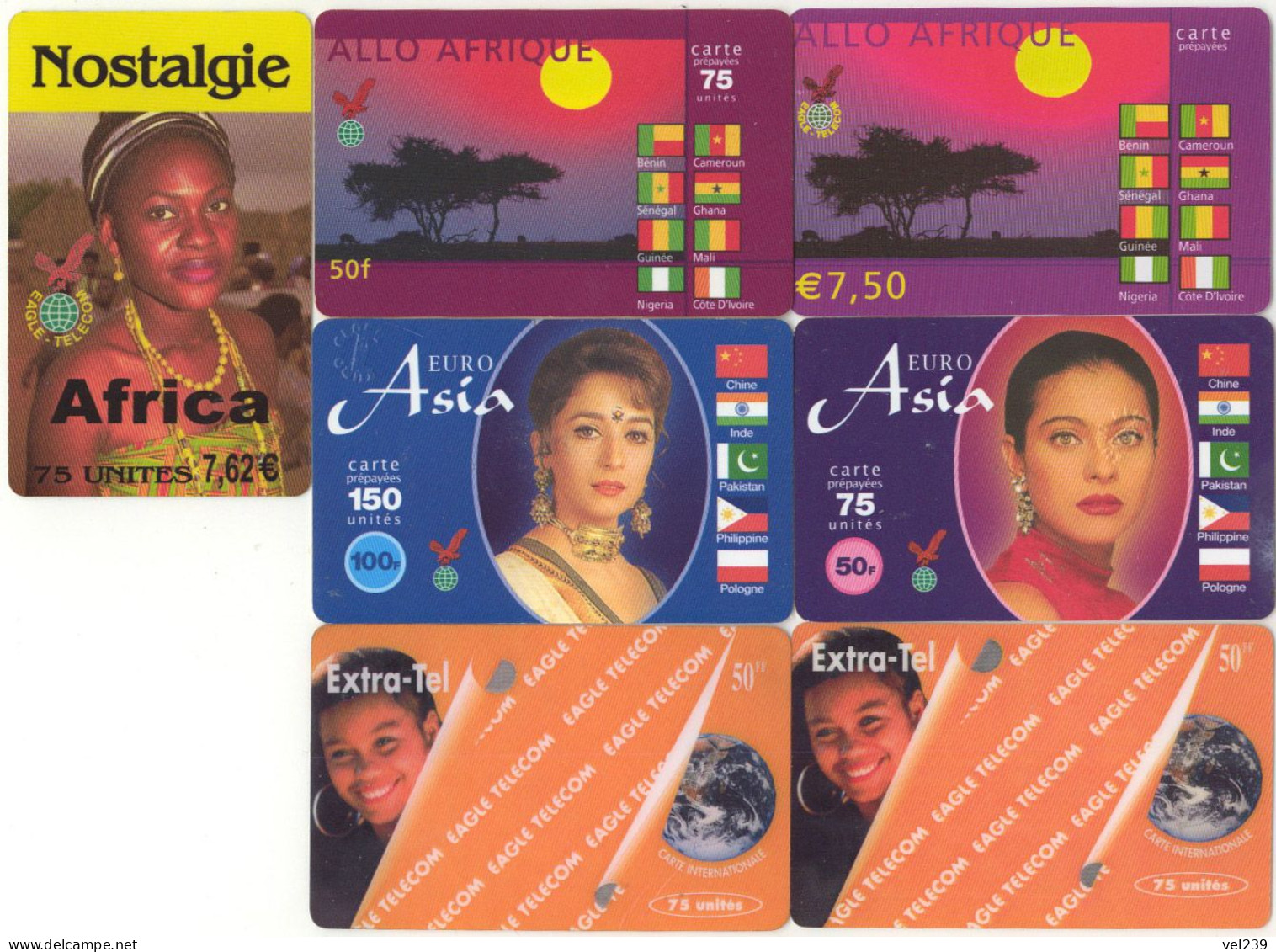 France. Eagle Telecom.Nostalgie. Africa. Asia. Extra-tel. Afrique. Sunset. Girl. Tree - Andere & Zonder Classificatie