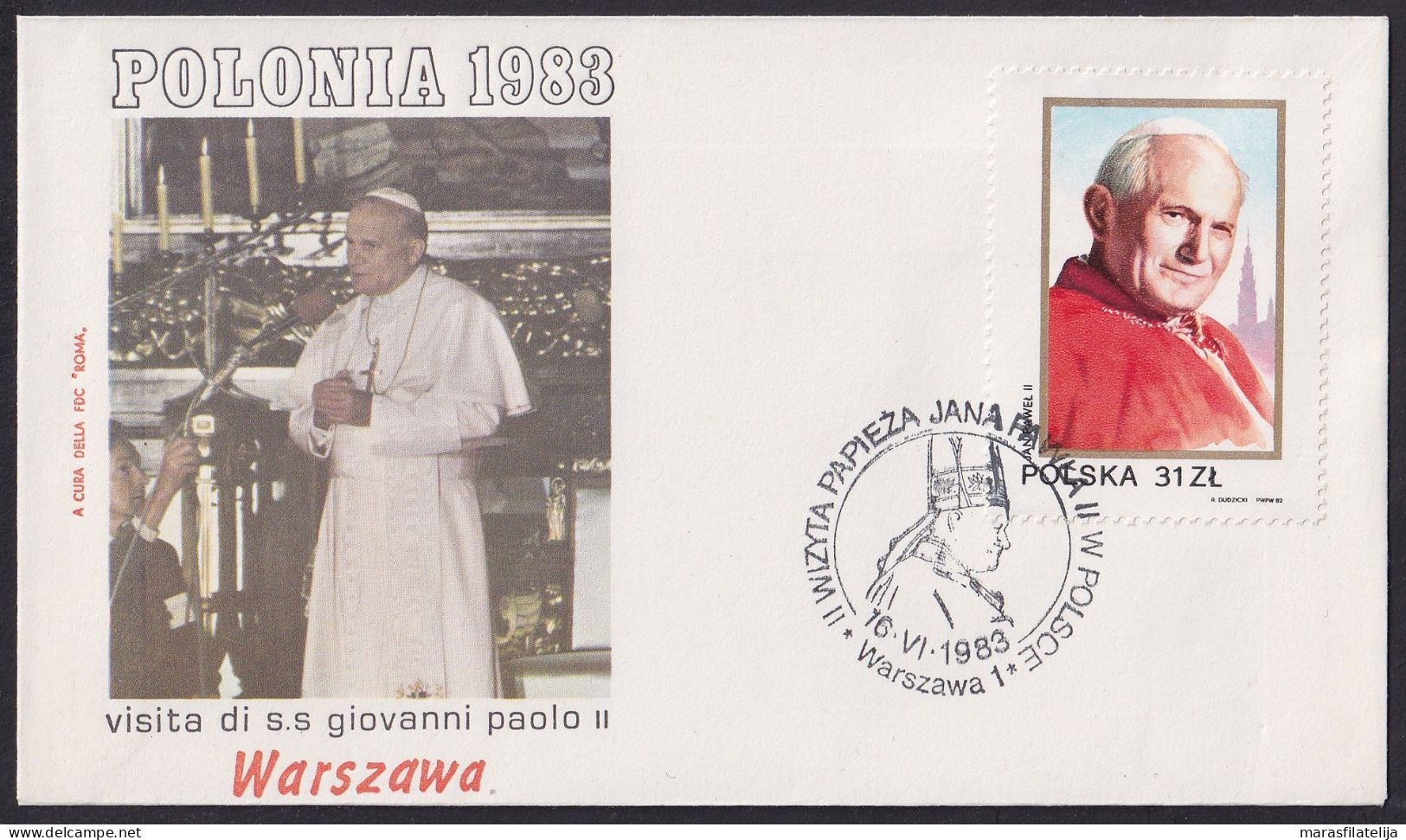 Vatican Poland 1983, Pope Voyage, Warszawa, Special Cover II - Autres & Non Classés