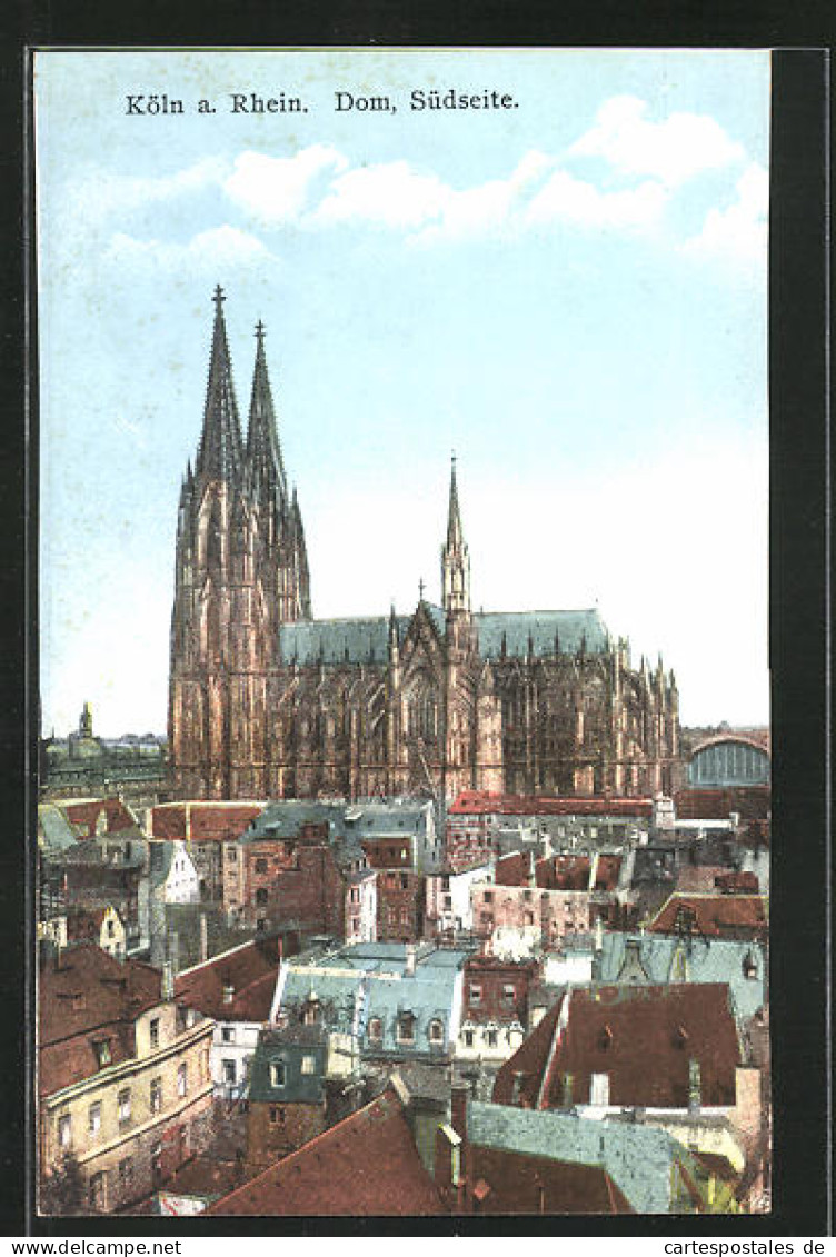 Künstler-AK Köln, Dom, Südseite  - Köln