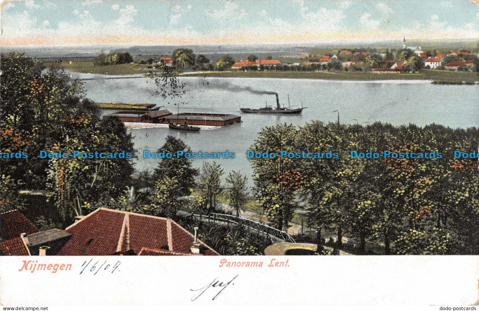 R089287 Nijmegen. Panorama Lent. Schaefers Kunst Chromo. 1904 - World