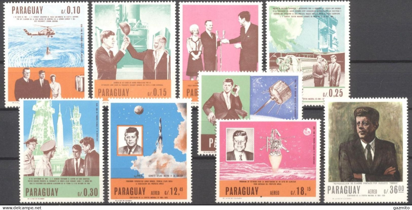 Paraguay 1967, 50Th Kennedy, 9val +BF - Kennedy (John F.)
