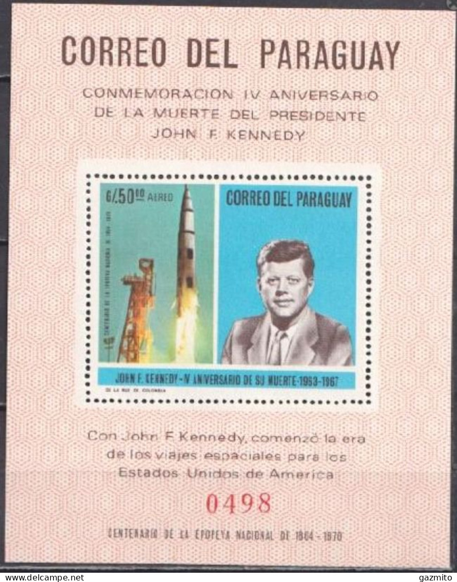 Paraguay 1968, Kennedy, BF - Amérique Du Sud