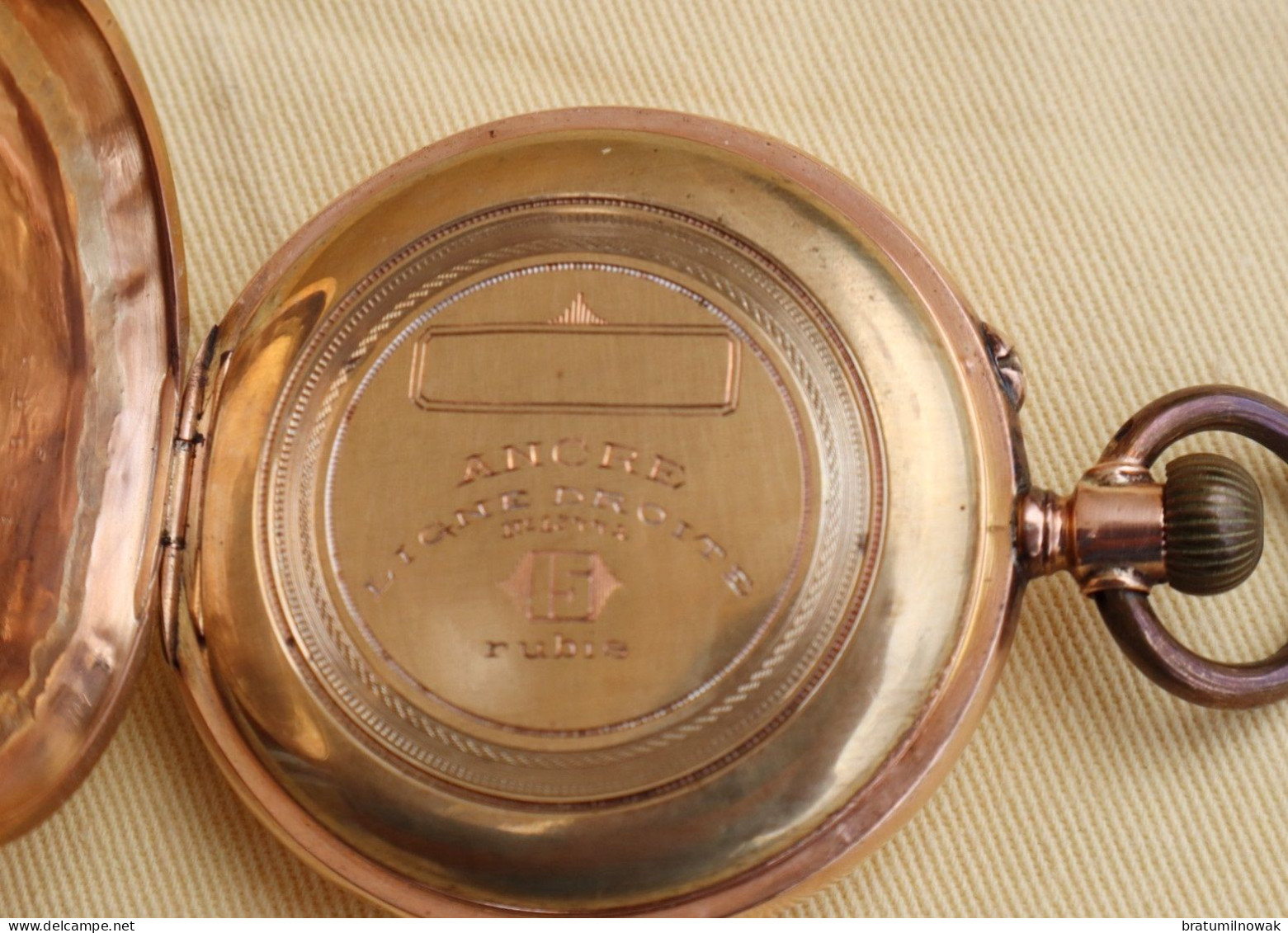 Montre à Gousset En Or, Chiffres Romains - "Ancre" Ligne Droite 15 Rubis - 80g, 1930 Environ - Relojes De Bolsillo
