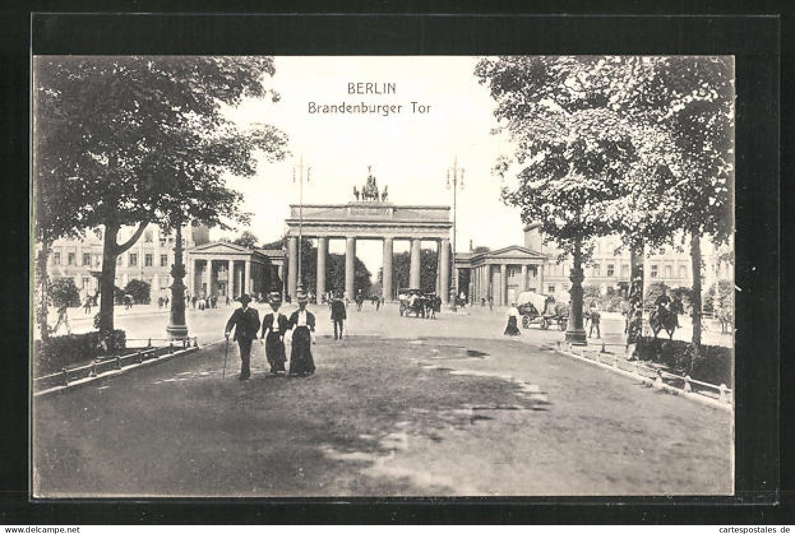 AK Berlin, Brandenburger Tor Mit Pferdwagen  - Other & Unclassified