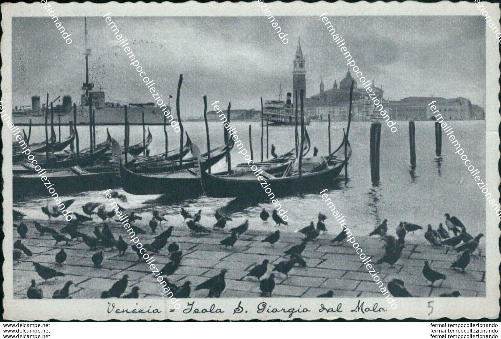 Bt355 Cartolina Venezia Citta' Isola S.giorgio Dal Molo 1939 Veneto - Venezia (Venedig)