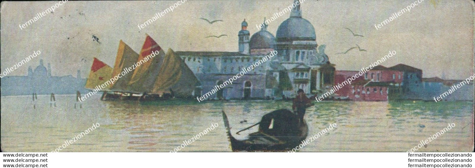 Bt371 Cartolina  Mini Venezia Citta' 5x14 Cm Chiesa Della Salute  Veneto - Venetië (Venice)