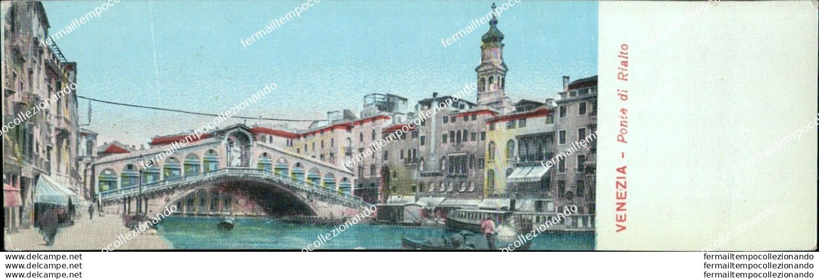 Bt373 Cartolina  Mini Venezia Citta' 5x14 Cm Ponte Di Rialto  Veneto - Venezia