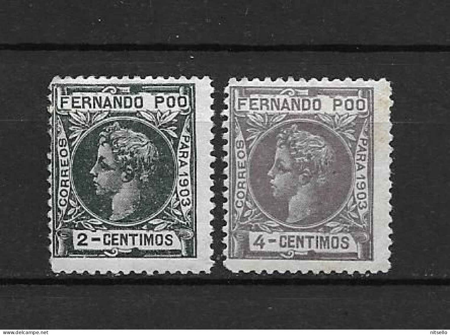 LOTE 2175 A  /// (C025)  FERNANDO POO 1903  EDIFIL Nº: 121 + 123 *MH     ¡¡¡  OFERTA - LIQUIDATION - JE LIQUIDE !!! - Fernando Poo