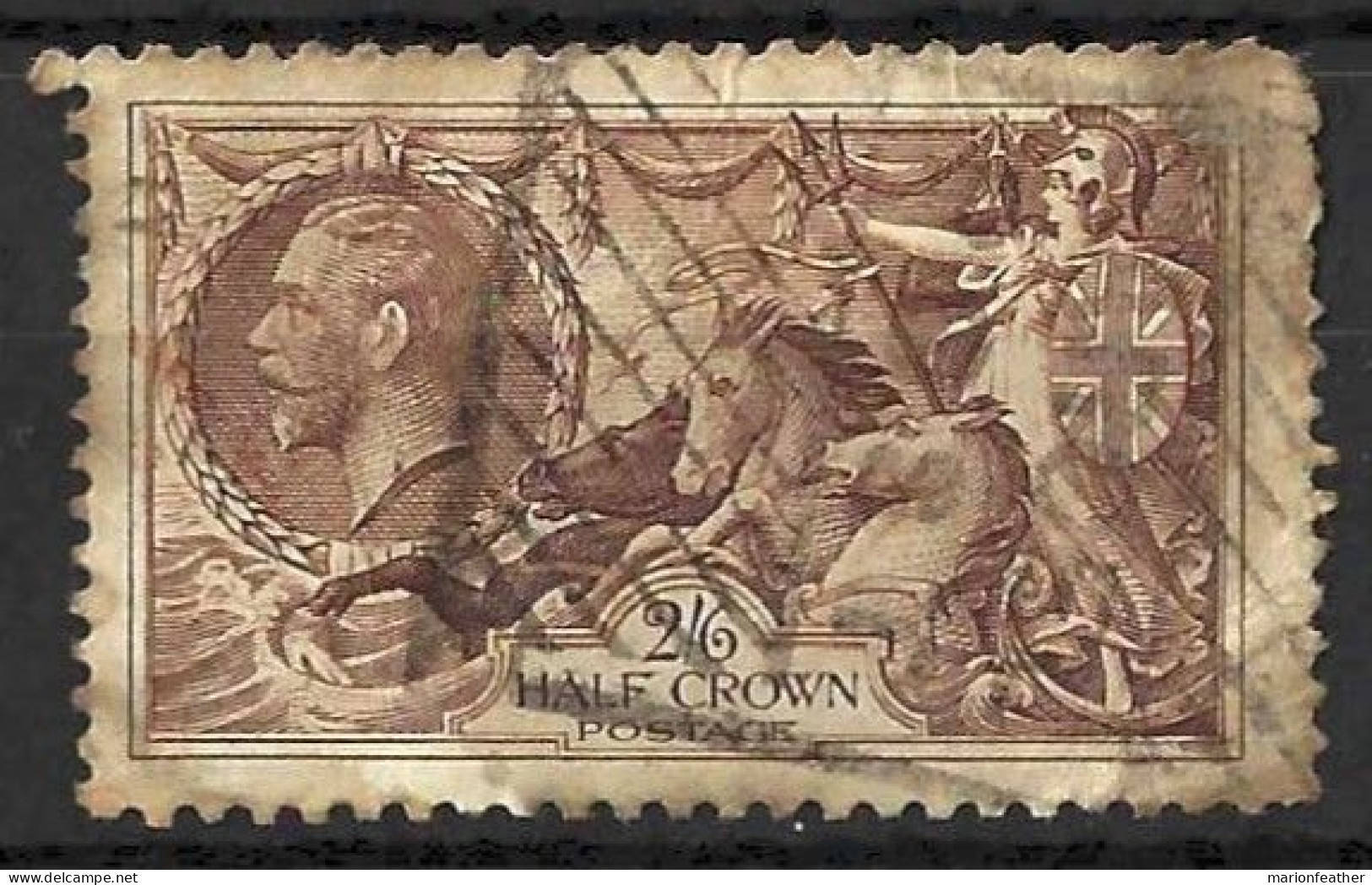 GB...KING GEORGE V...(1910-36..)...." 1918.."......BRADBURY....SEAHORSE.....2/6.....FILLER....USED.... - Usati