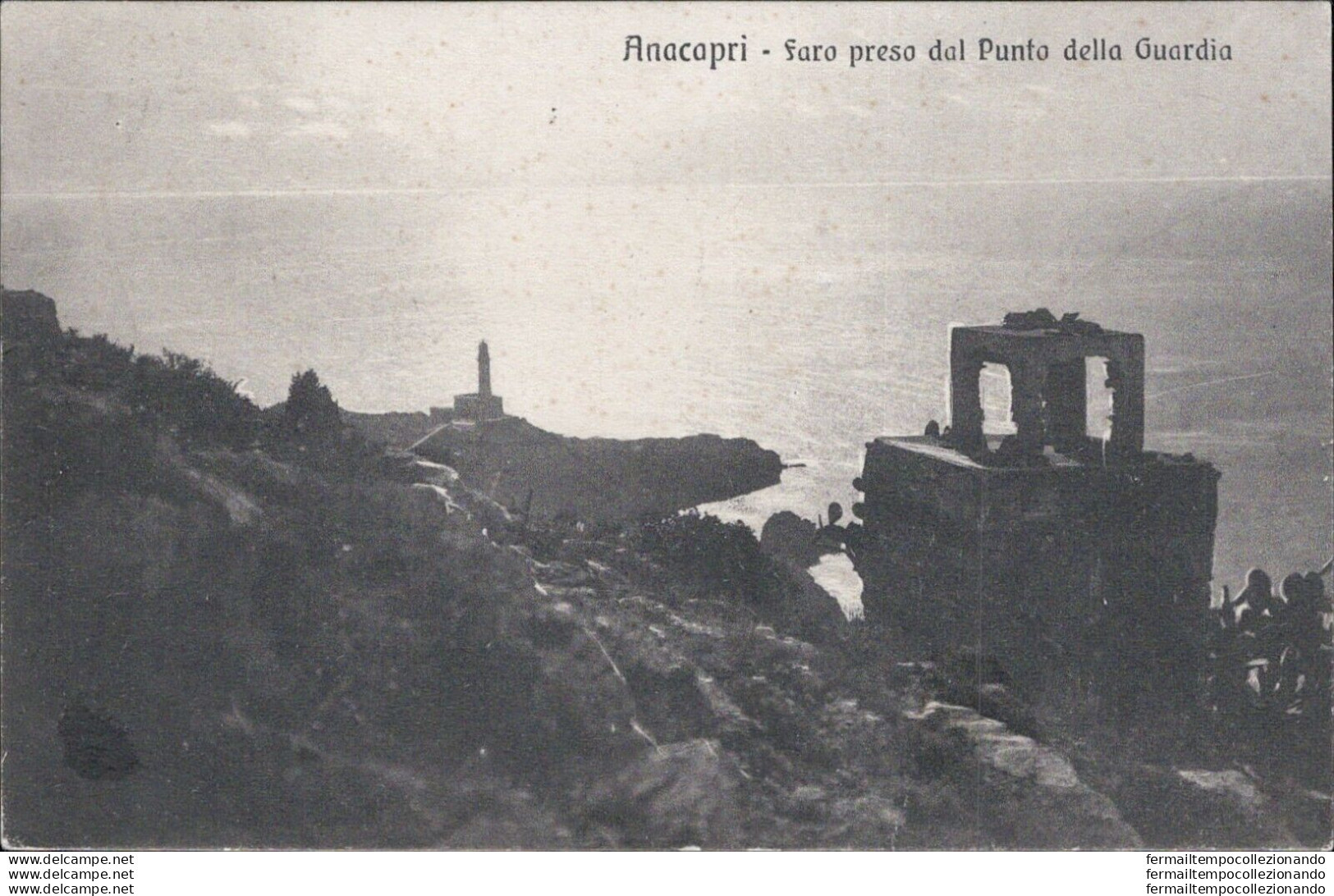 At558 Cartolina Anacapri Faro Preso Dal Punto Della Guardia  Provincia Di Napoli - Napoli (Naples)