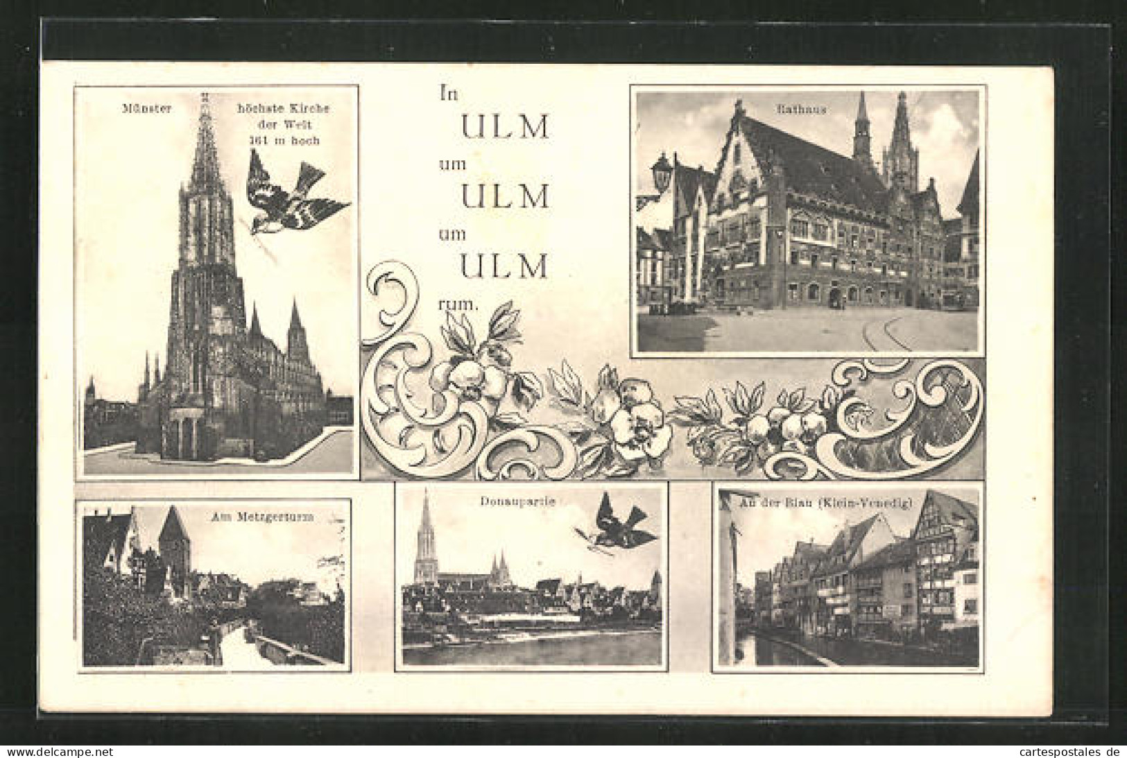 AK Ulm, Am Metzgerturm, Rathaus  - Ulm