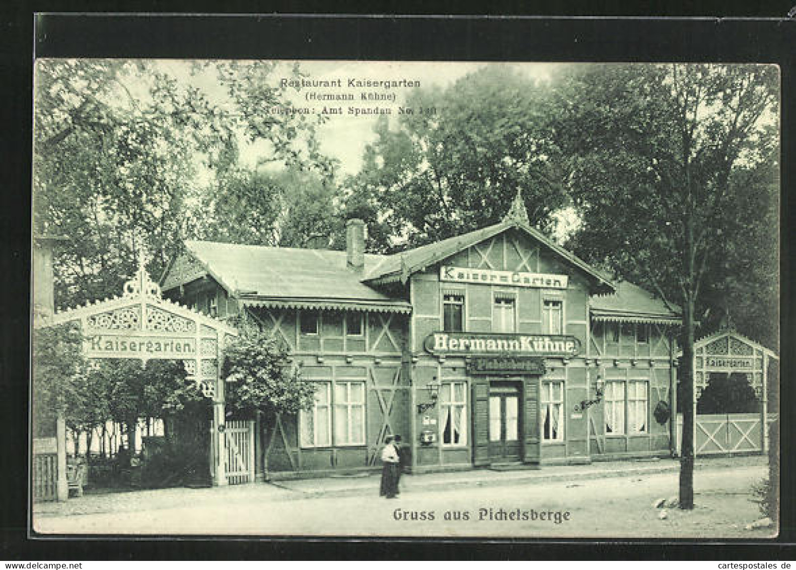 AK Berlin-Pichelsberg, Restaurant Kaisergarten Mit Terrasse  - Spandau