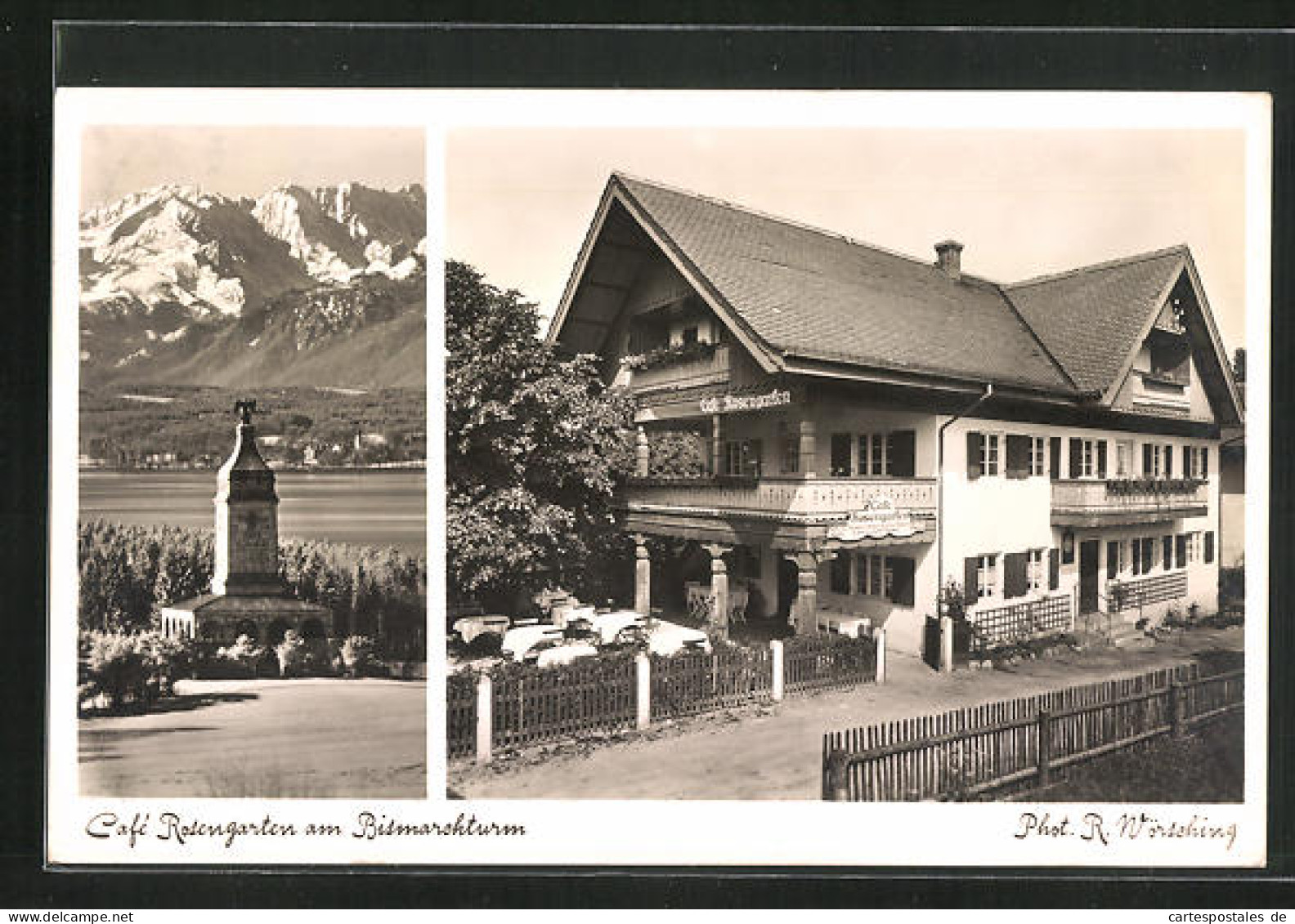 AK Assenhausen-Leoni, Cafe Rosengarten Am Bismarckturm  - Autres & Non Classés