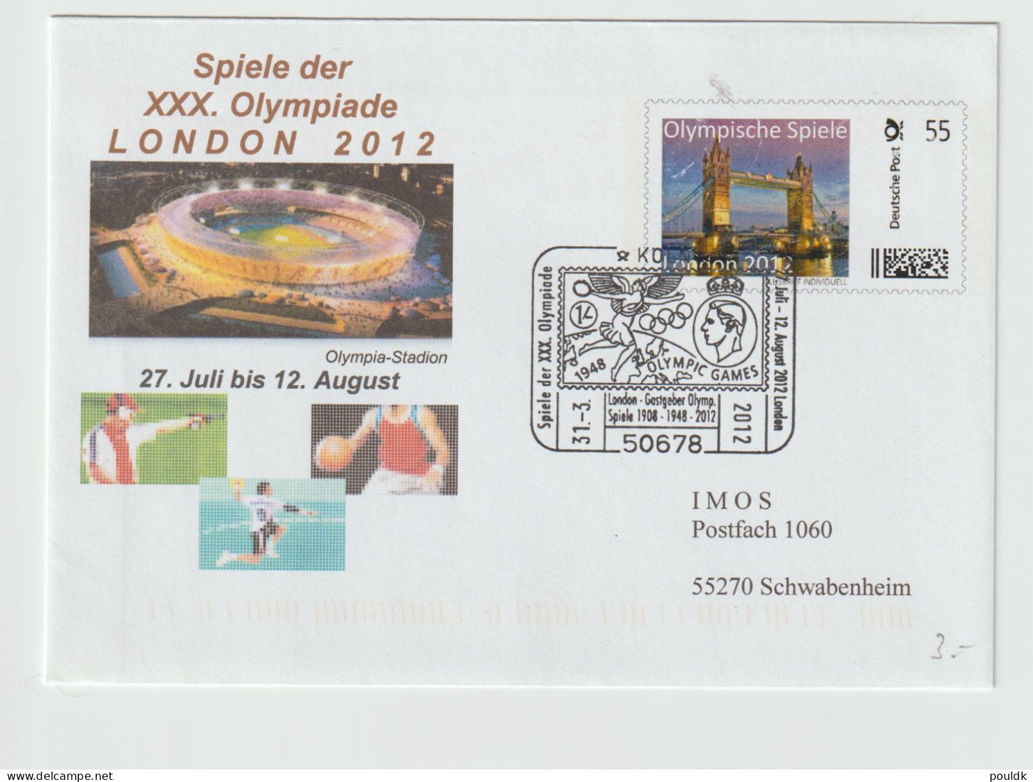 Germany Plusbrief Individuell 2012 Olympic Games In London Used Köln 2012. Postal Weight Approx. 0,04 Kg. Please Read Sa - Zomer 2012: Londen