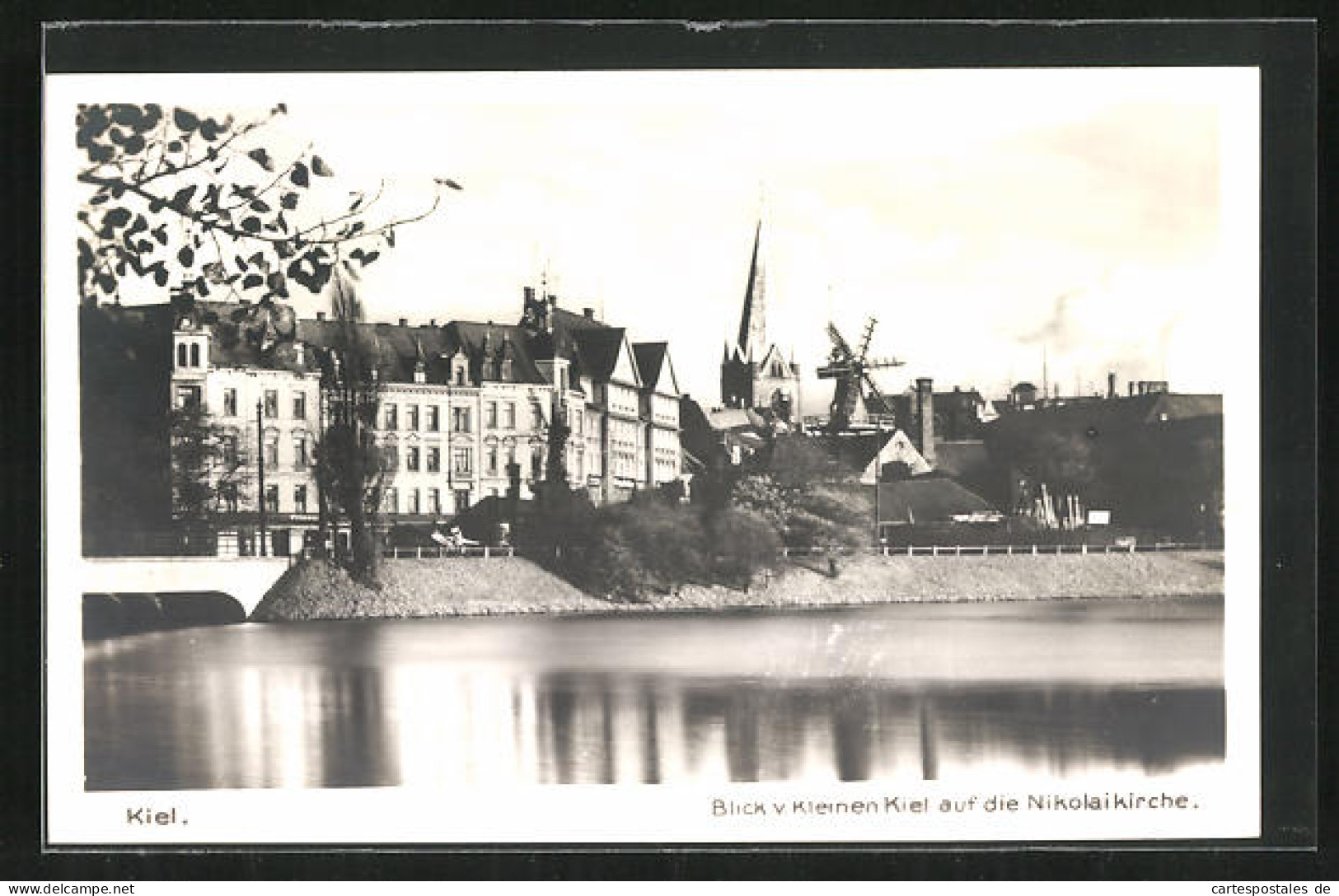 AK Kiel, Blick V. Ort Auf Nikolaikirche, Windmühle  - Kiel