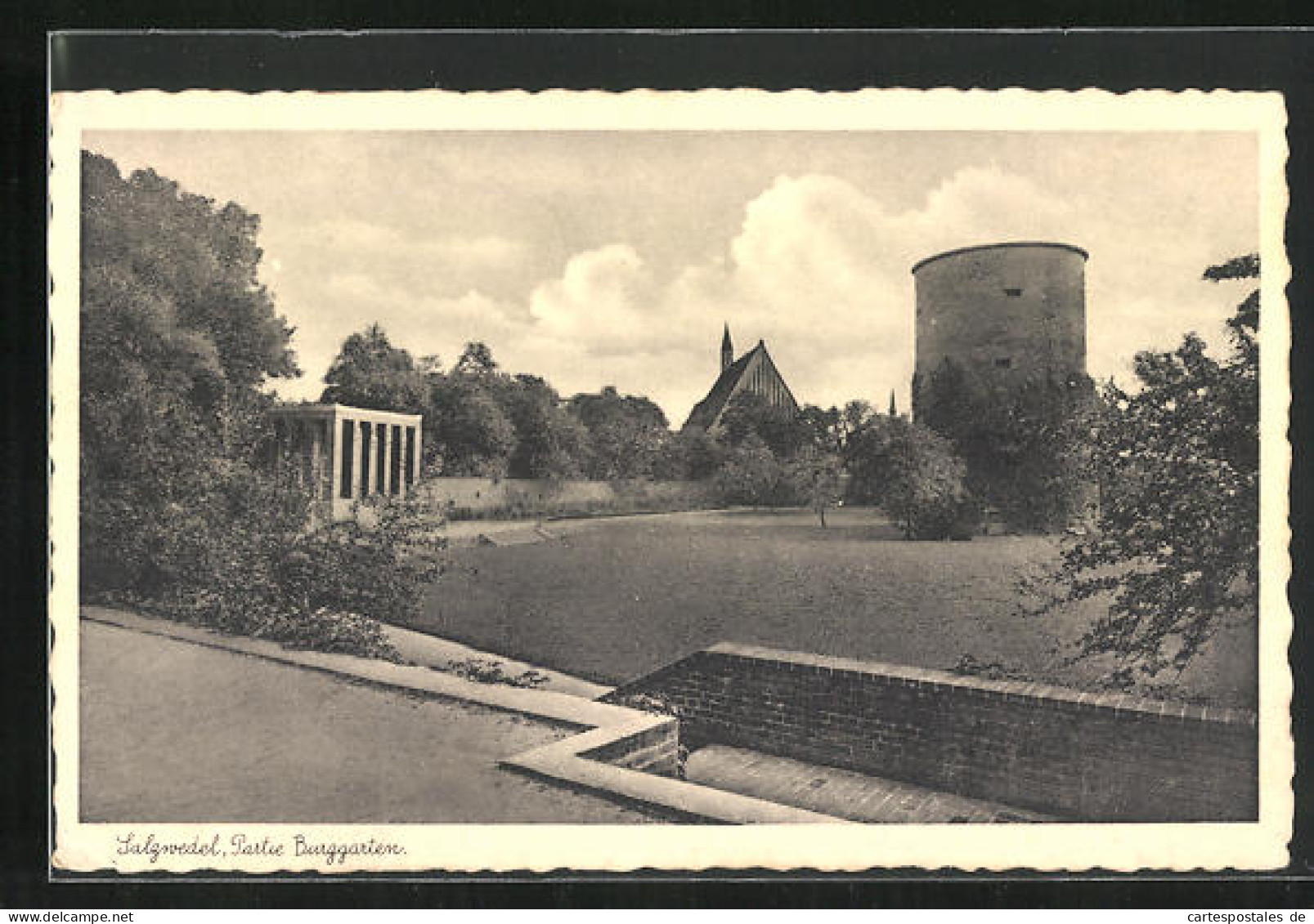 AK Salzwedel, Partie Burggarten  - Salzwedel