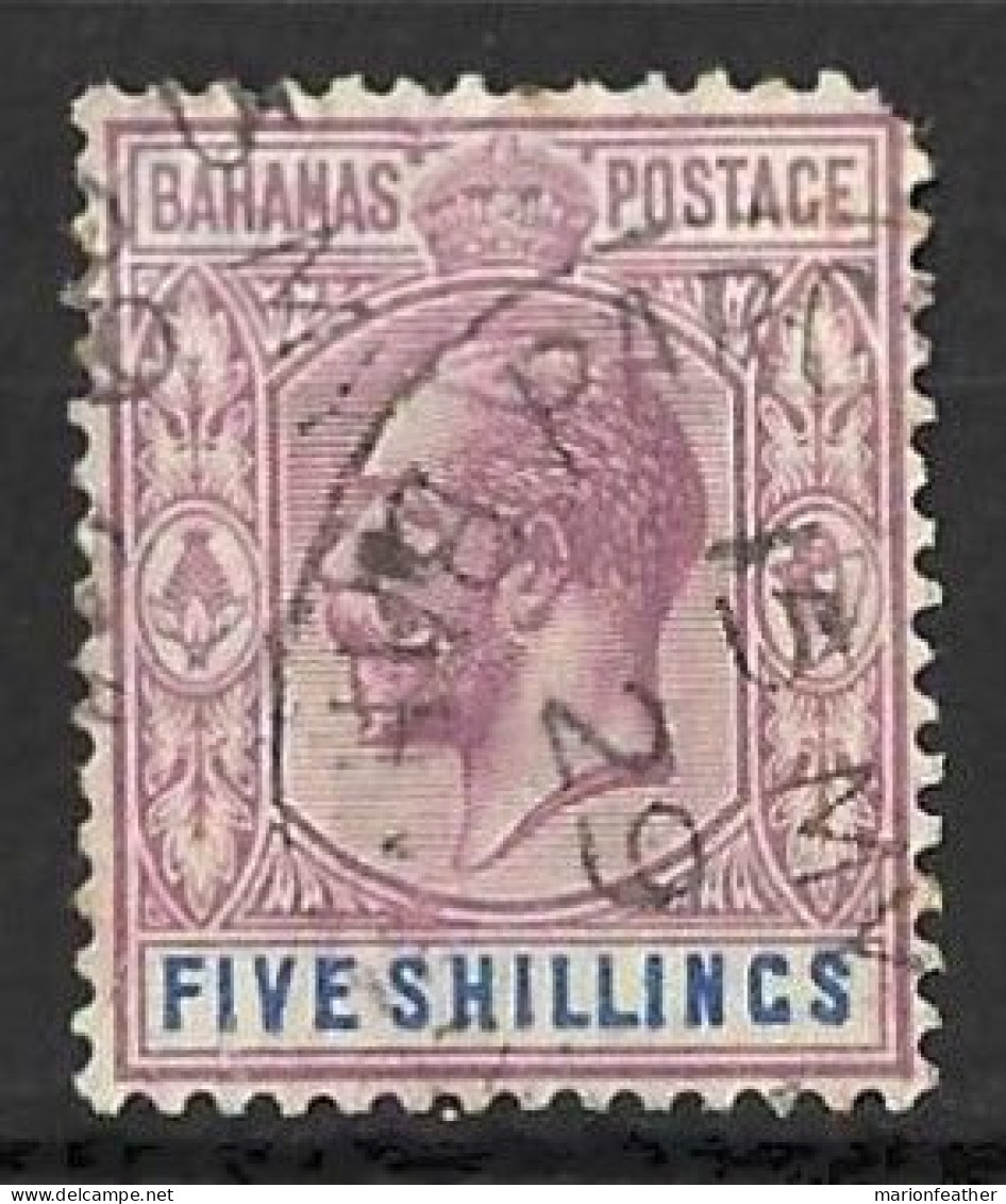 BAHAMAS  ..KING GEORGE V...(1910-36..)....5/-.....SG88.....SHORT CORNER....(CAT.VAL.£70..)....USED.... - 1859-1963 Colonie Britannique