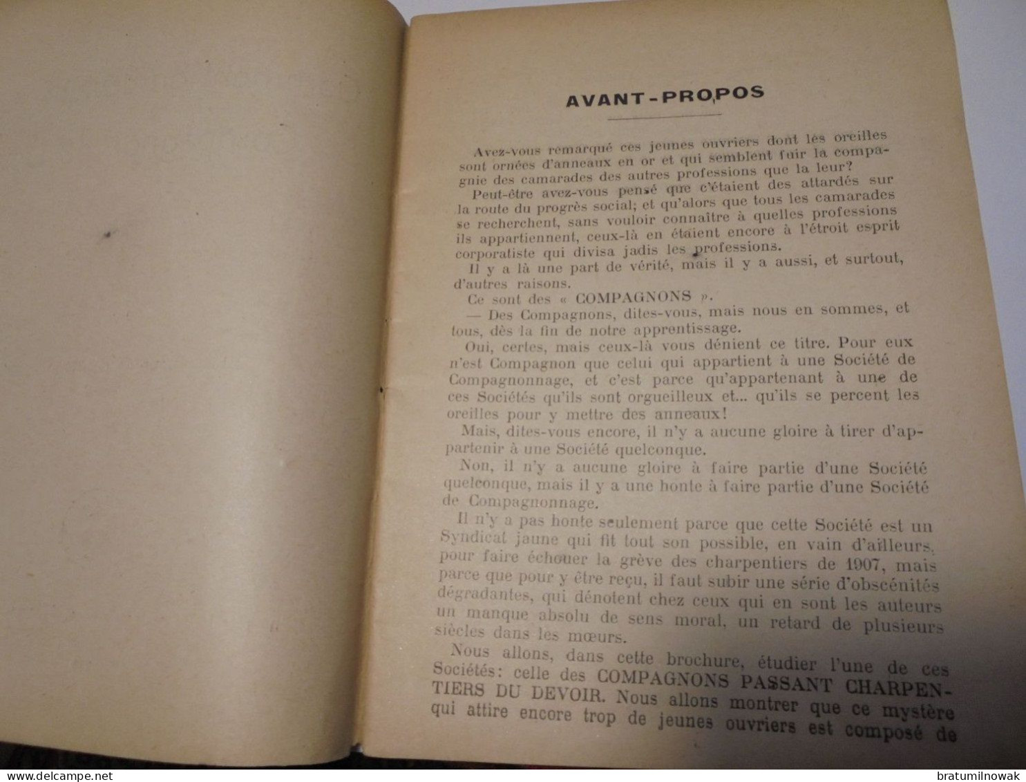 Compagnonnage: "comment On Devient Compagnon Du Devoir" 1911 (union Des Charpentiers) - 1901-1940