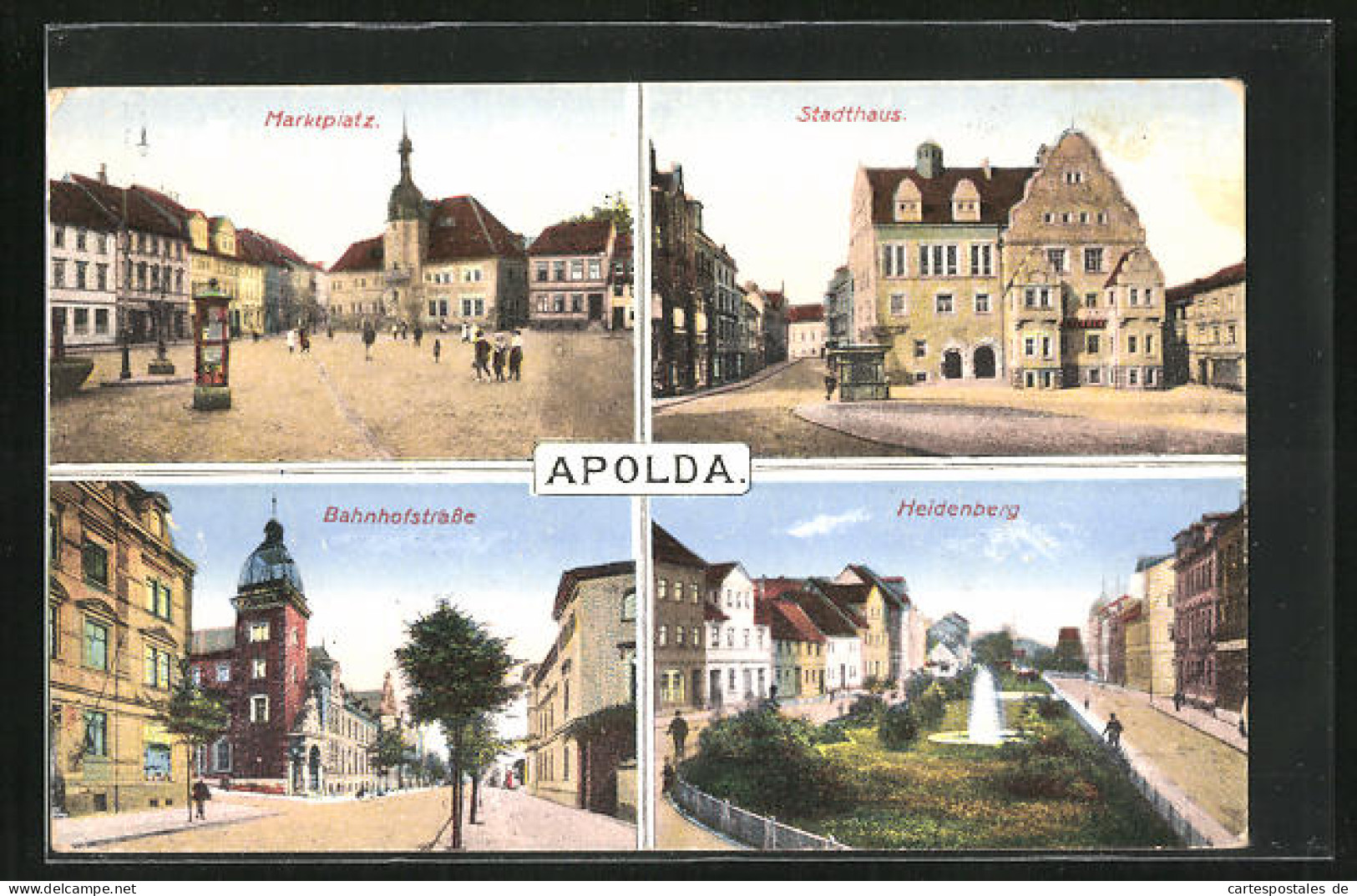 AK Apolda, Marktplatz, Stadthaus, Bahnhofstrasse  - Apolda