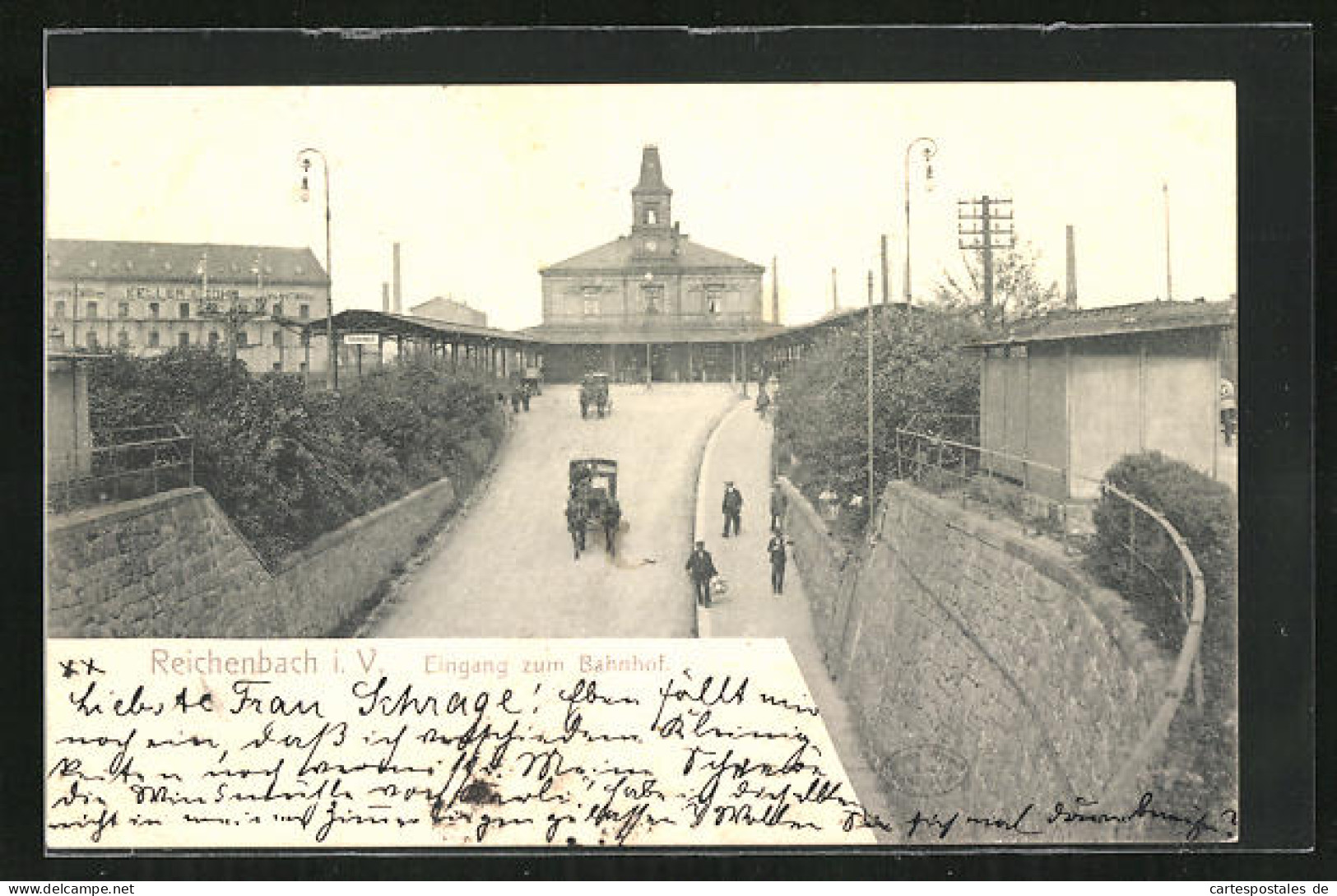 AK Reichenbach I. V., Eingang Zum Bahnhof  - Reichenbach I. Vogtl.