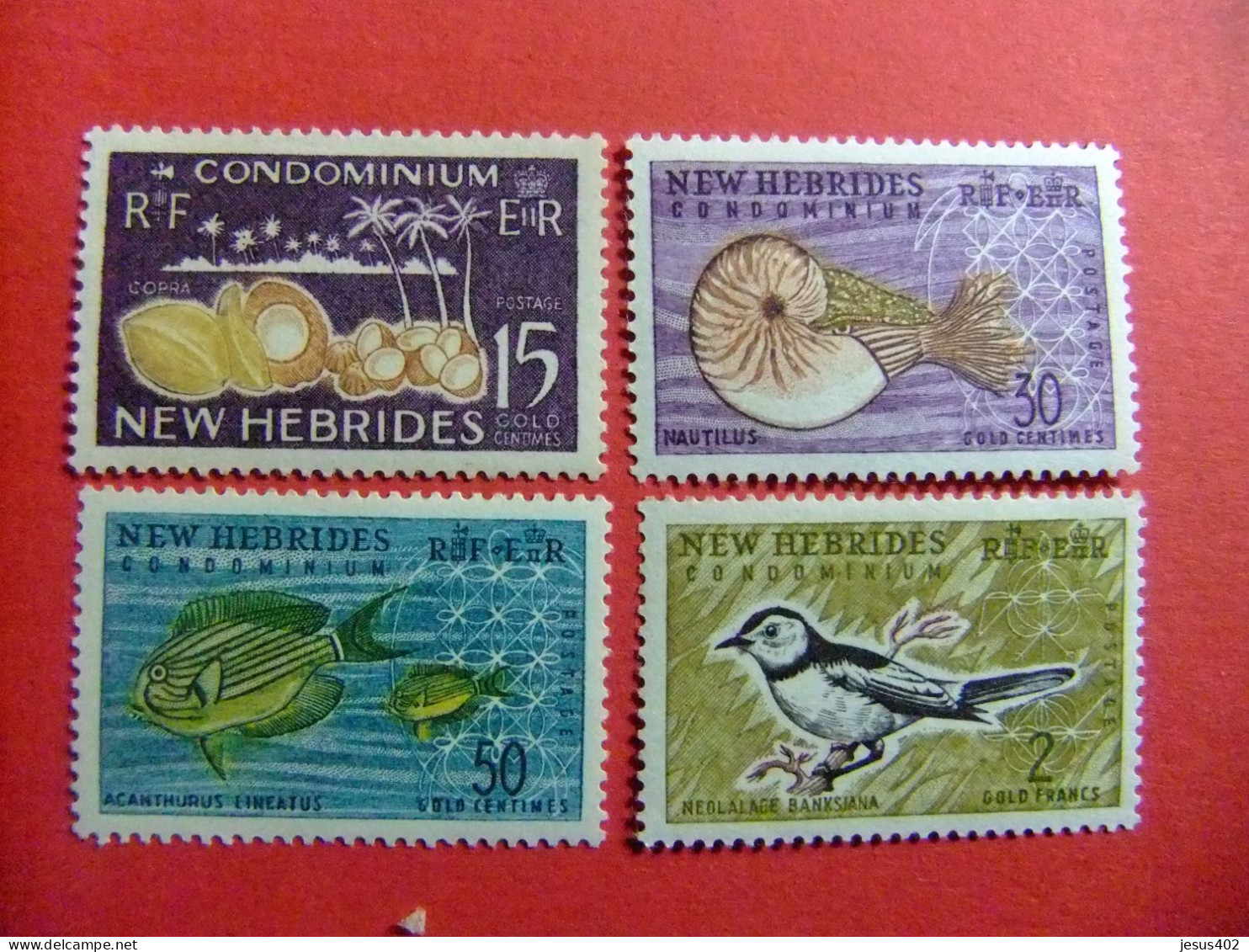 55 NEW HEBRIDES 1963 / COPRAH-NAUTILUS-ACANTHUNUS-NÉOLALAGE / YVERT 207/ 210 MH - Nuovi