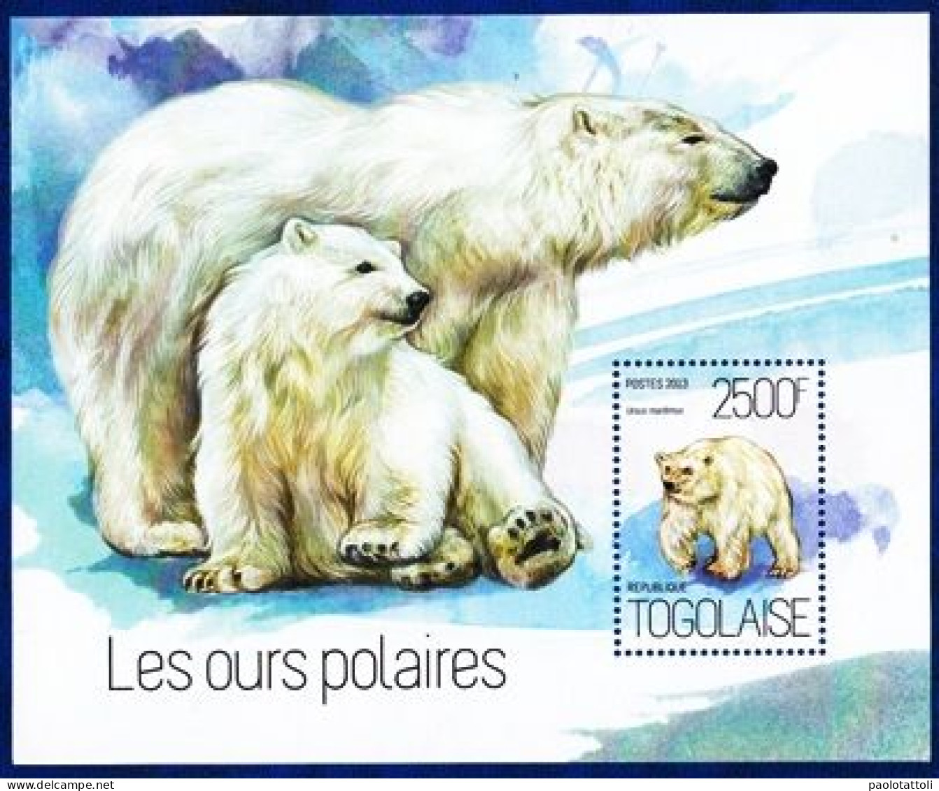 Togo, 2013- Les Ours Polaires-2500F- Block NewNH - Bears