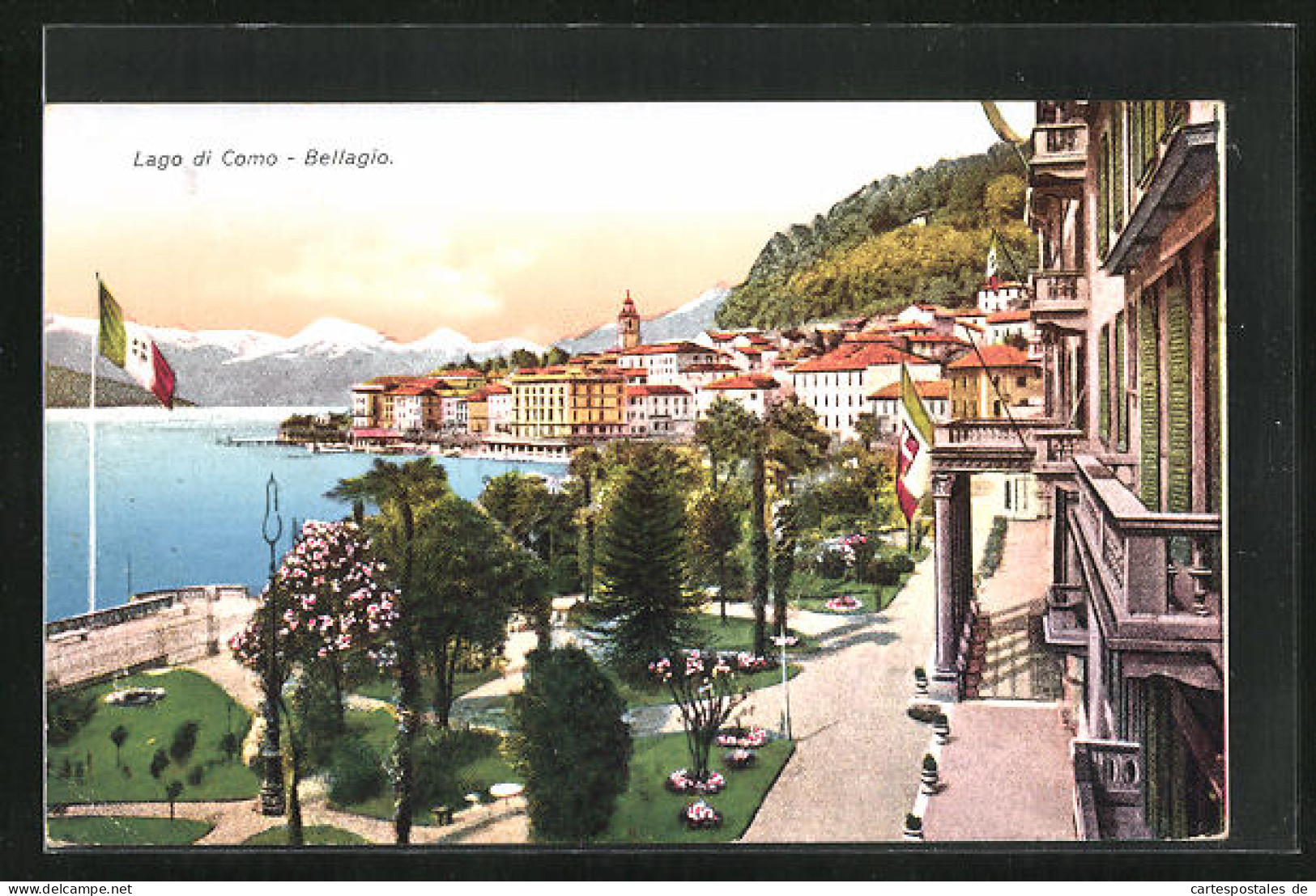 Cartolina Bellagio, Promenade Am Lago Di Como  - Como