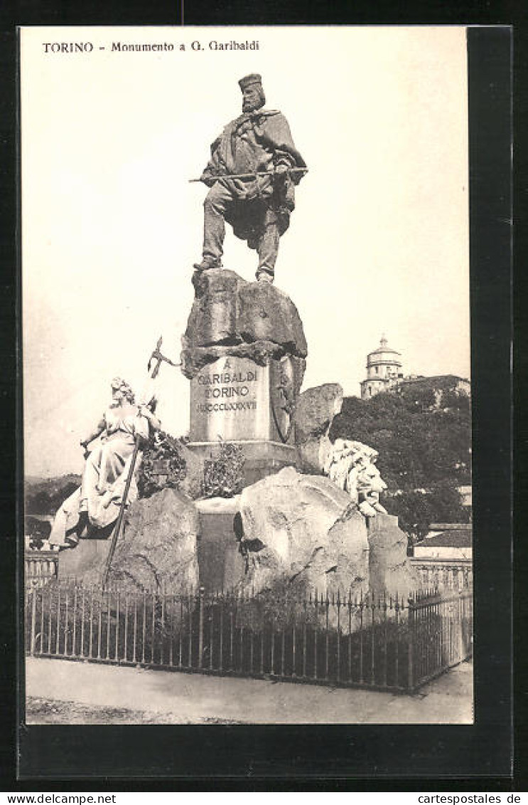 Cartolina Torino, Monumento A G. Garibaldi  - Sonstige & Ohne Zuordnung