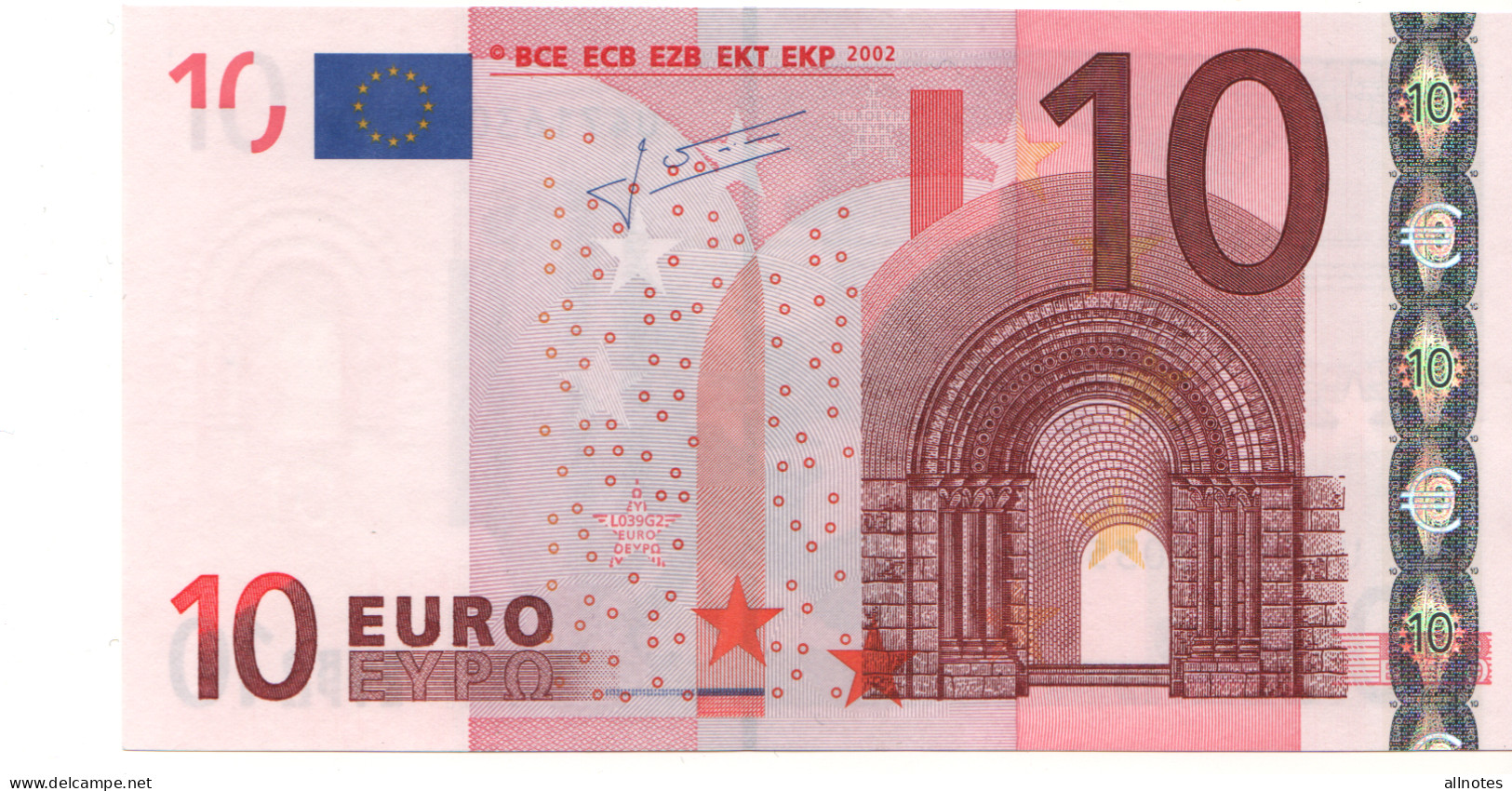 10 EURO  ' France'     Firma Trichet    L 039 G2  Ch.16  /  FDS - UNC - 10 Euro