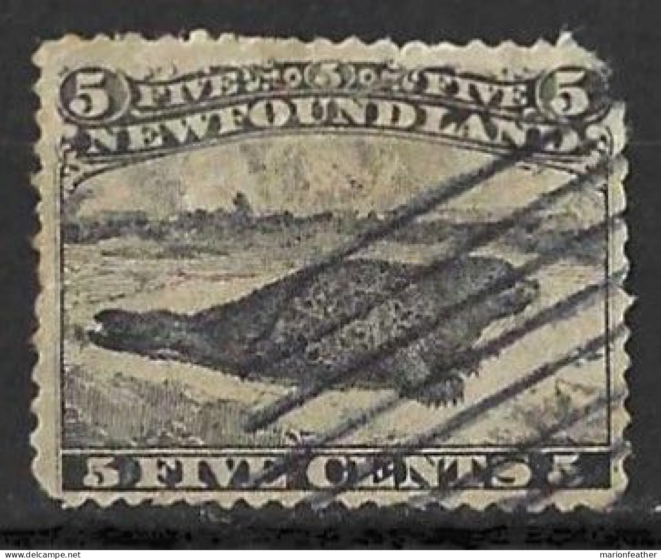 CANADA..." NEWFOUDLAND.."....QUEEN VICTORIA...( 1837-01.).." 1868."...5c...SG38....FAULTY  ...(CAT.VAL.£120..)...USED... - 1865-1902