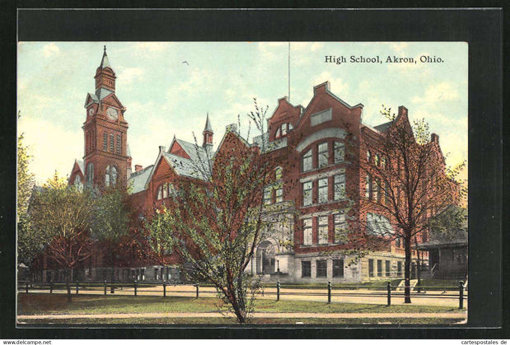 AK Akron, OH, High School, Gartenanlage  - Akron