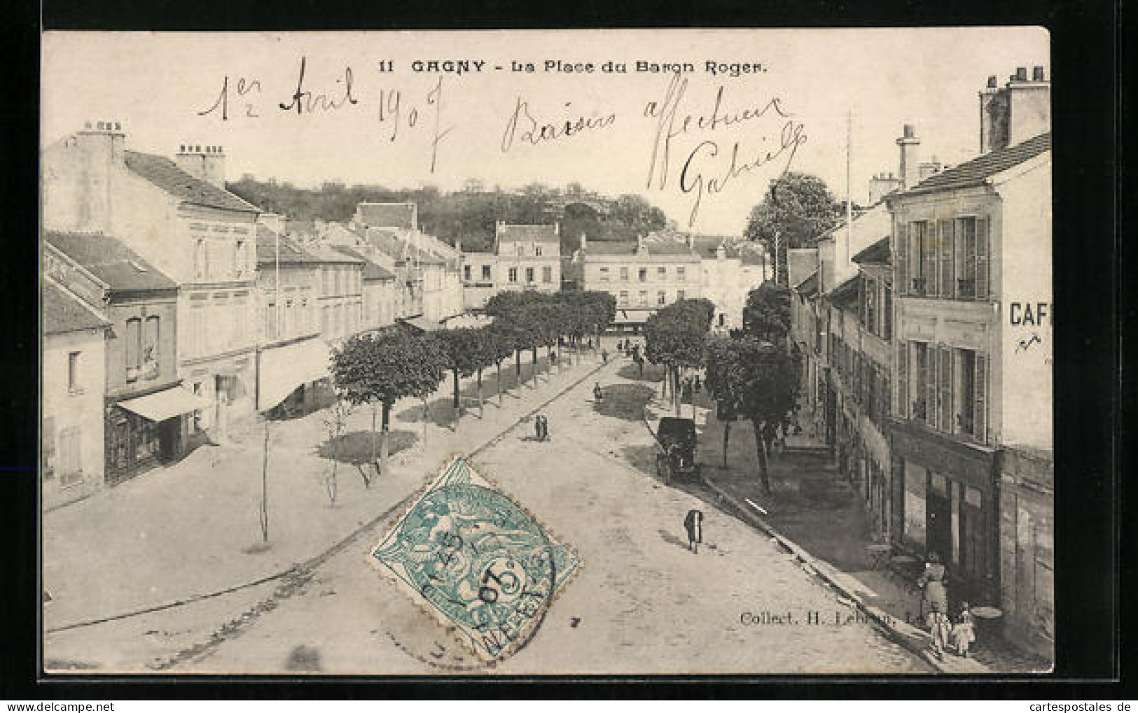 CPA Gagny, La Place Du Baron Roger  - Gagny