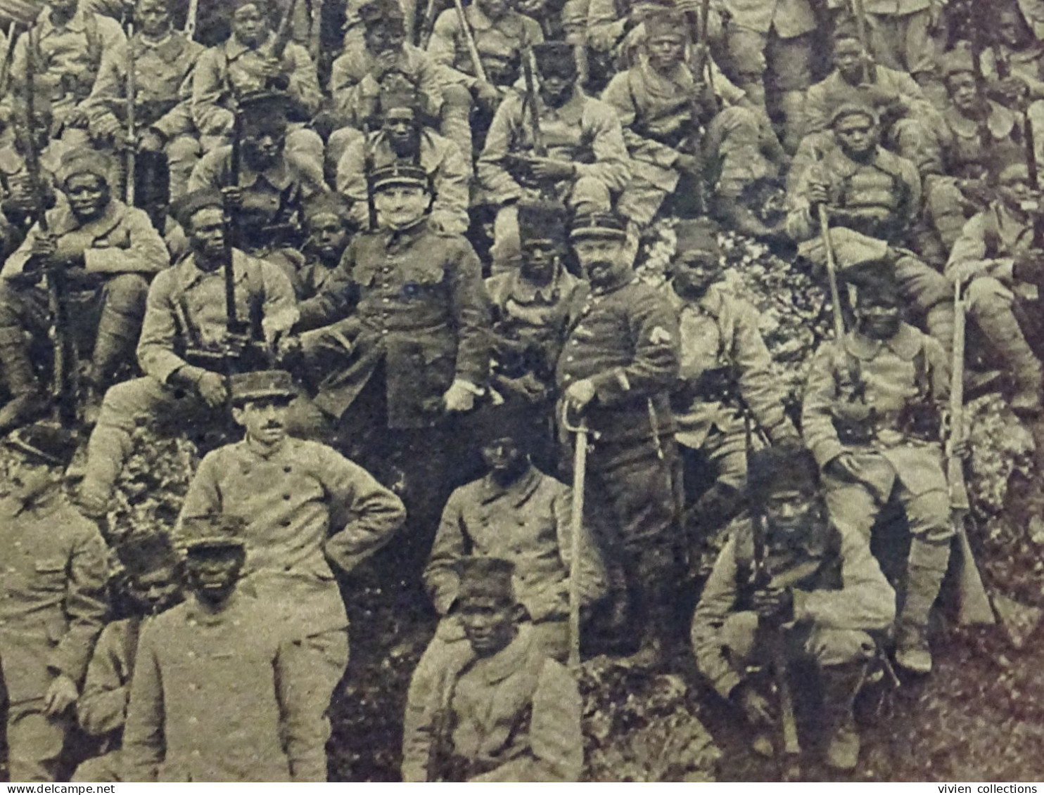 2eme Régiment De Tirailleurs Sénégalais Guerre 14/18 Agrandissement Ancien D'une Carte Photo Probablement (28 X 21 Cm) - Guerra, Militari