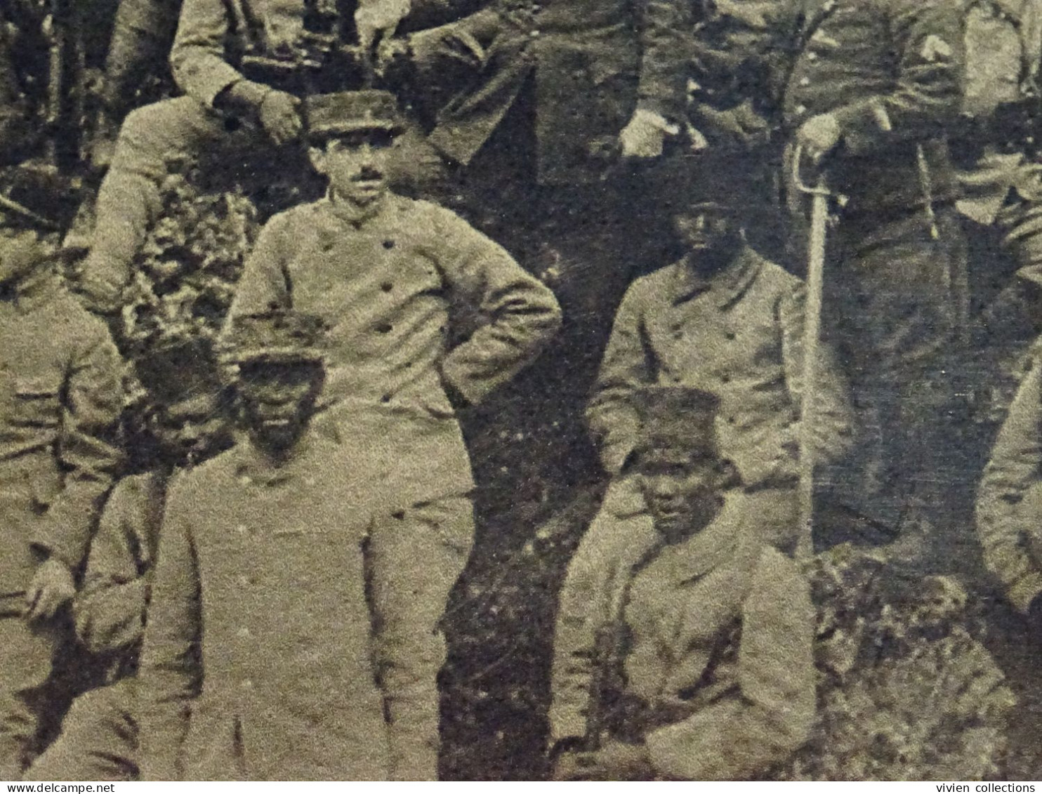 2eme régiment de tirailleurs sénégalais guerre 14/18 agrandissement ancien d'une carte photo probablement (28 x 21 cm)